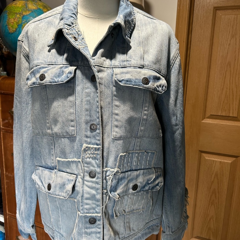 Distressed Light Blue Denim Jacket